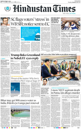 Cover of Hindustan Times (Ranchi)