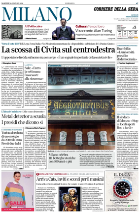 Cover of Corriere della Sera (Milano)