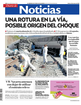 Cover of Diario de Noticias (Spain)