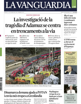 Cover of La Vanguardia (Catalonia - 1st edition)
