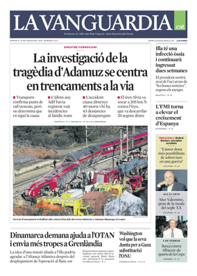 Cover of La Vanguardia (Catala)