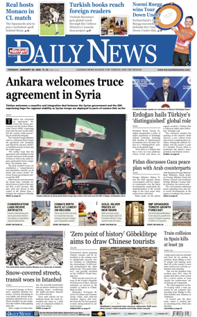 Cover of Hurriyet Daily News & Economic Review