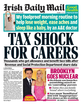 Cover of Irish Daily Mail