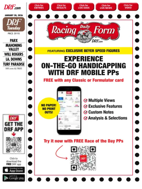 Cover of Daily Racing Form National Digital Edition