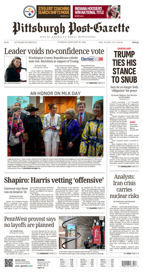 Cover of Pittsburgh Post-Gazette