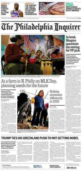 Cover of The Philadelphia Inquirer (South Jersey edition)