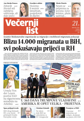 Cover of Vecernji list BiH