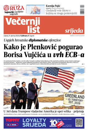 Cover of Vecernji list - Zagreb