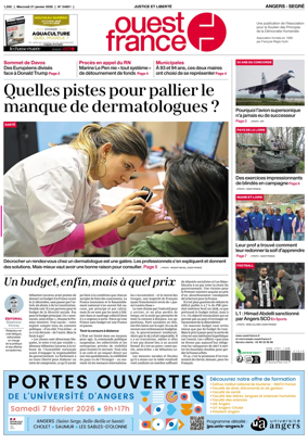 Cover of Ouest France (Angers / Segre)