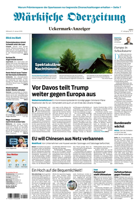 Cover of Markische Oderzeitung Uckermarkanzeiger