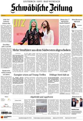Cover of Schwabische Zeitung (Leutkirch / Isny / Bad Wurzach)