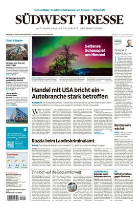 Cover of Sudwest Presse - Metzinger Uracher Volksblatt - Der Ermstalbote