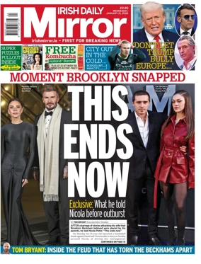 Cover of Irish Daily Mirror