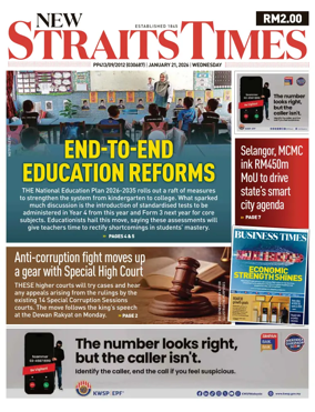 Cover of New Straits Times