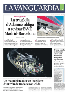 Cover of La Vanguardia (Catala)