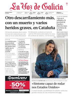 Cover of La Voz de Galicia (Ourense)