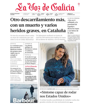 Cover of La Voz de Galicia (Pontevedra)