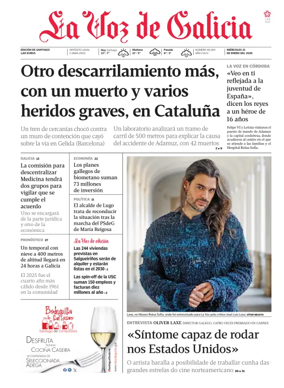 Cover of La Voz de Galicia (Santiago)
