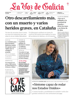 Cover of La Voz de Galicia (Vigo)