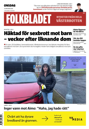 Cover of Folkbladet Vasterbotten