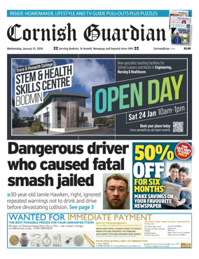 Cover of Cornish Guardian (Newquay & the North Coast)