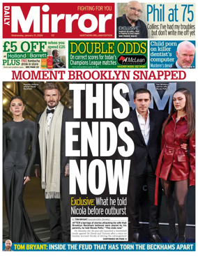 Cover of Daily Mirror (Northern Ireland)