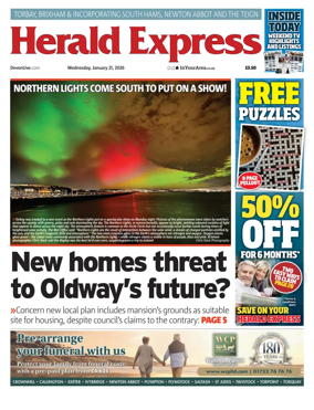 Cover of Herald Express (Torbay Brixham & South Hams Edition)