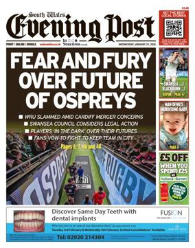 Cover of South Wales Evening Post