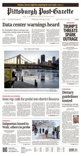Cover of Pittsburgh Post-Gazette