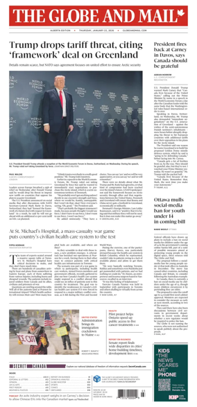 Cover of The Globe and Mail (Alberta Edition)