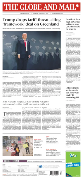 Cover of The Globe and Mail (Ontario Edition)