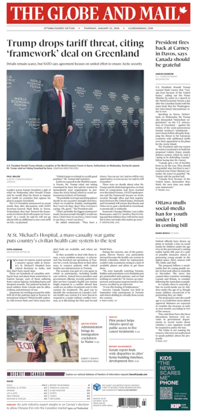 Cover of The Globe and Mail (Ottawa/Quebec Edition)