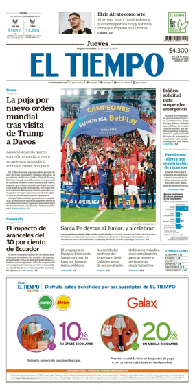 Cover of El Tiempo (Bogota)
