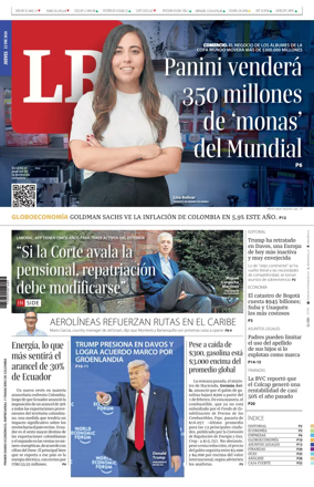 Cover of La Republica (Colombia)