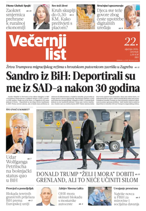 Cover of Vecernji list BiH