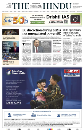 Cover of The Hindu (Delhi)