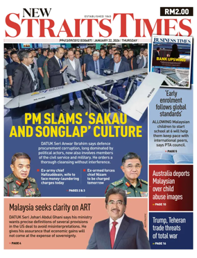 Cover of New Straits Times
