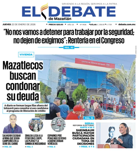 Cover of El Debate de Mazatlan