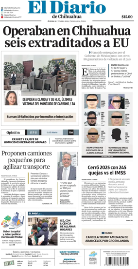 Cover of El Diario de Chihuahua