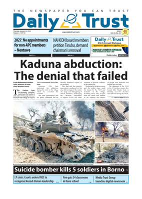 Cover of Daily Trust