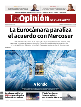 Cover of La Opinion de Murcia (Cartagena)