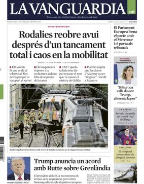 Cover of La Vanguardia (Catalonia - 1st edition)