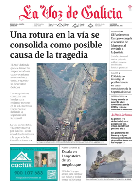 Cover of La Voz de Galicia (A Coruna)