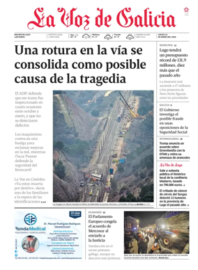 Cover of La Voz de Galicia (Lugo)