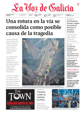 Cover of La Voz de Galicia (Ourense)