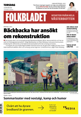Cover of Folkbladet Vasterbotten