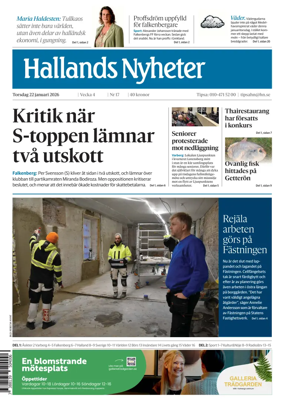 Cover of Hallands Nyheter
