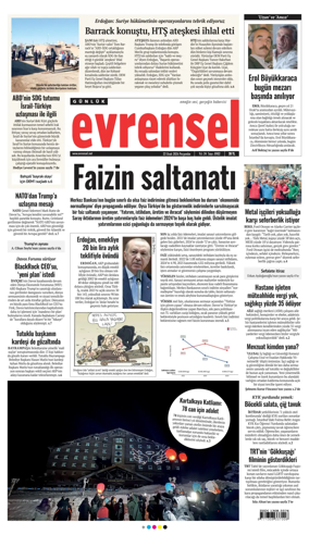 Cover of Evrensel Gazetesi