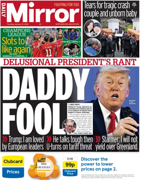 Cover of Daily Mirror (Northern Ireland)