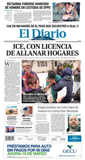 Cover of El Diario de El Paso